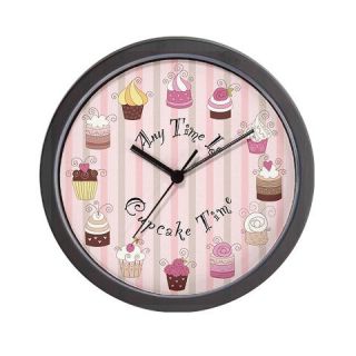  Pink and Brown Cupcake Wall Clock