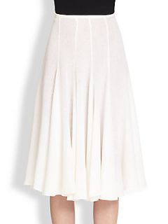 Michael Kors Linen Gauze Skirt   Optic White