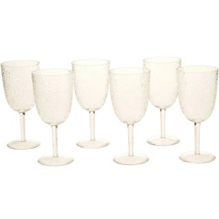 Set of 6 Hammered Acrylic All Purpose Goblets