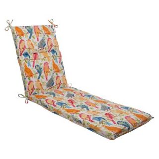 Outdoor Chaise Lounge Cushion   White/Orange Birds