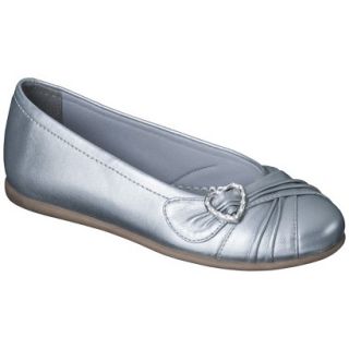 Girls Rachel Shoes Gemma Ballet Flats   Silver 4