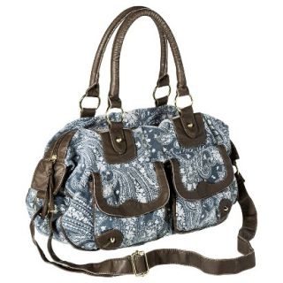 Mossimo Supply Co. Print Satchel Handbag with Crossbody Strap   Denim/Blue