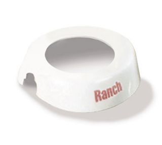 Tablecraft White Plastic Dispenser ID Collar w/ Maroon Print, Ranch