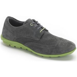 Rockport Mens Truwalkzero Touring Wing Tip Grey Suede Light Green Shoes, Size 10.5 M   V73563