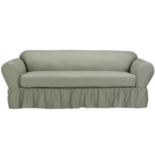Simply Shabby Chic Cotton Duck 2pc Sofa Slipcover   Green