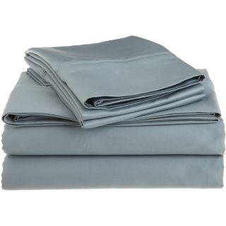 None Egyptian Cotton 1200 Thread Count Solid Oversized Sheet Set Blue Size California King