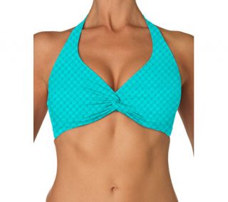 Womens Sunsets Underwire Twist Halter   Nautical Net Tropical Teal Separates