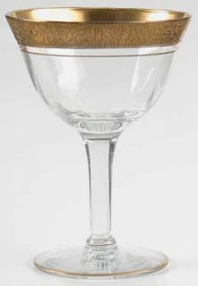 Tiffin Franciscan Rambler Rose Liquor Cocktail   Stem #14196, Optic, Gold Encrus