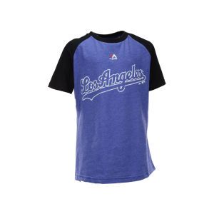 Los Angeles Dodgers Majestic MLB Youth Club Favorite Raglan T Shirt