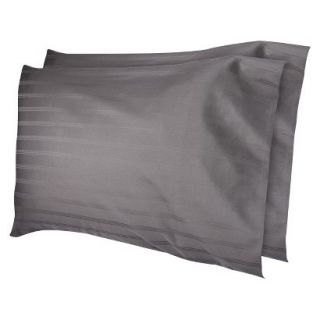 Fieldcrest Luxury 500 Thread Count Stripe Pillowcase Set   Molten Lead