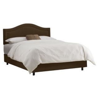 Skyline Full Bed Skyline Furniture Merion Inset Nailbutton Bed   Chocolate