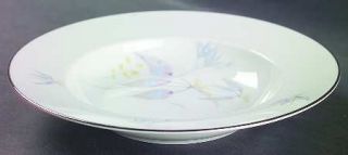 Furstenberg Pastel Rim Soup Bowl, Fine China Dinnerware   Platinum Trim, Rim  Sh