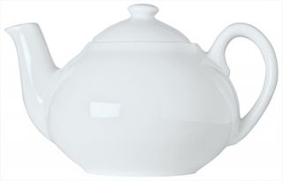 Syracuse China 14 oz Reflections Tea Pot   Knob Lid, Loop Handle, Aluma White