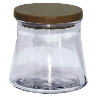 Threshold Curved Glass Canister with Wood Lid   (Small)