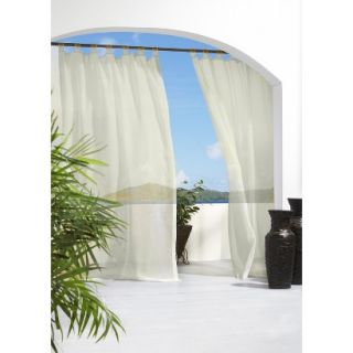 Outdoor Decor Escape Solid Indoor/Outdoor Grommet Top Window Sheer   White