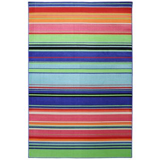 Indoor/outdoor Bright Stripes Multi Rug (53 X 76)