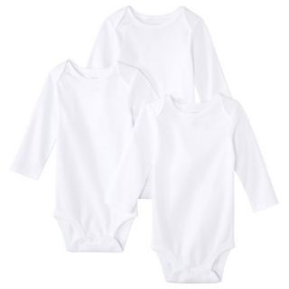 Just One YouMade by Carters Newborn 3 Pack Long sleeve Bodysuit   White 12 M