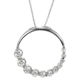 Sterling Silver Cubic Zirconia Necklace   Silver