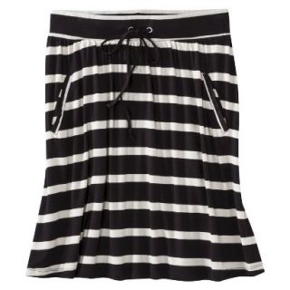 Merona Womens Front Pocket Knit Skirt   Black/White   XL