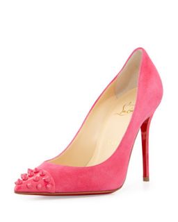 Geo Spike Point Toe Red Sole Pump, Pink   Christian Louboutin