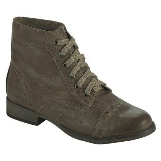 Womens Post Paris Colissa Genuine Leather Cap Toe Ankle Boots   Olive 5.5