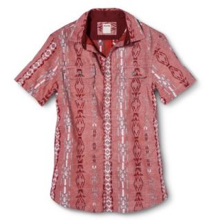 Mossimo Supply Co. Mens Short Sleeve Button Down   Mineral Red XXL
