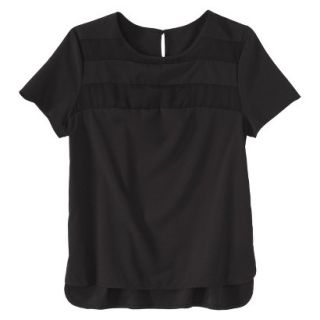 Merona Womens Illusion Stripe Top   Black   XL
