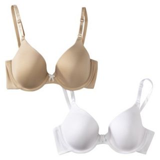 Self Expressions by Maidenform 2 Pack Demi Bra   Latte Lift and White 34A