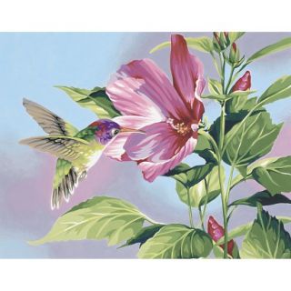 Dimensions Paint By Number Kit   Hibiscus Hummingbird (11x14)