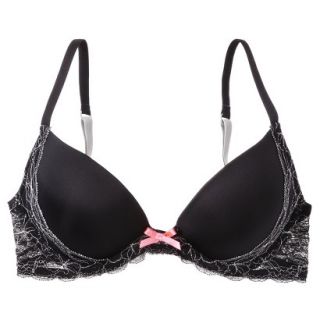 Xhilaration Juniors Padded With Lace Demi   Black 34A