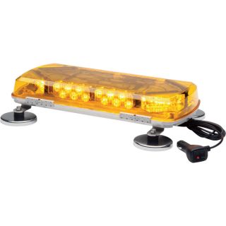 Whelen Century Amber Mini Lightbar with Magnetic Mount   11 Inch, 6 LEDs, Model