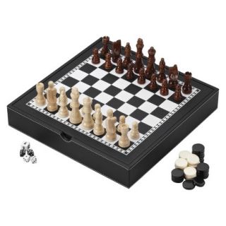 Mainstreet Classics 3 in 1 Chess/ Checkers/ Backgammon Game Set with Storage Box