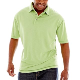 THE FOUNDRY SUPPLY CO. Short Sleeve Slub Polo Shirt Big and Tall, Lime Juice,