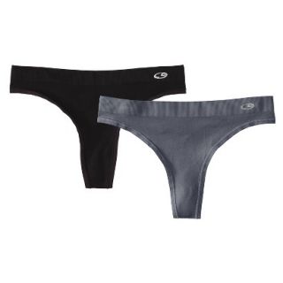 C9 by Champion Womens Active Seamless Thong 2 Pack   Black/Military Blue M