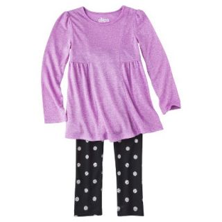 Circo Infant Toddler Girls 2 Piece Top and Legging Set   Purple 4T