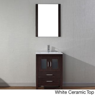 Virtu Usa Dior 24 Inch Single Sink Vanity Set In Espresso