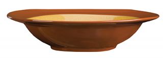 Syracuse China 30.5 oz Organic Shaped Pasta Bowl, Round, Terracotta, Mustard Seed Yellow