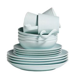 Gordon Ramsay By Royal Doulton Maze Blue 16 piece Dinnerware Set