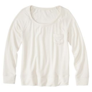 Merona Womens Plus Size Long Sleeve Sweatshirt   Cream 2