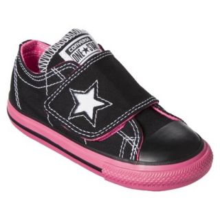 Toddler Girls Converse One Star One Flap Sneaker   Black Pink 5