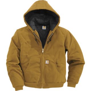 Carhartt Duck Active Jacket   Quilt Lined, Brown, 2XL Tall, Model J140