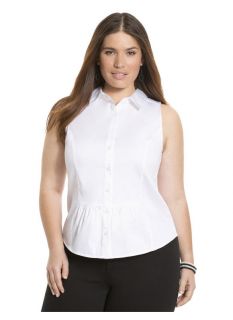 Lane Bryant Plus Size Sleeveless flounce shirt     Womens Size 22, White