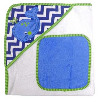 Neat Solutions Whale Hooded Towel and Washcloth Set