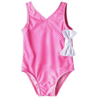 Circo Infant Toddler Girls Polka Dot 1 Piece Swimsuit   Pink 2T