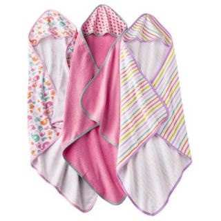 Circo Infant Girls 3 Pack Hooded Towel   Pink