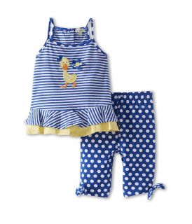 le top Darling Ducks Stripe Suntop and Dot Capri Darling Duck Daisy Girls Sets (Blue)