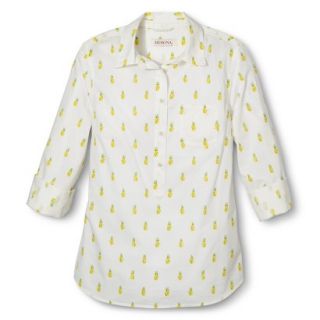 Merona Womens Popover Favorite Shirt   Pineapple Print   L