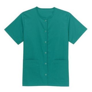 Medline Ladies Snap Front Scrub Top with Two Pockets   Emerald (Medium)