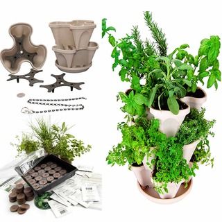 Culinary Herb Garden Starter Kit/ Mini Garden Stacker Self watering Planter