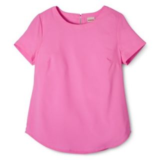 Merona Womens Woven T Shirt Blouse   Peppy Pink   S